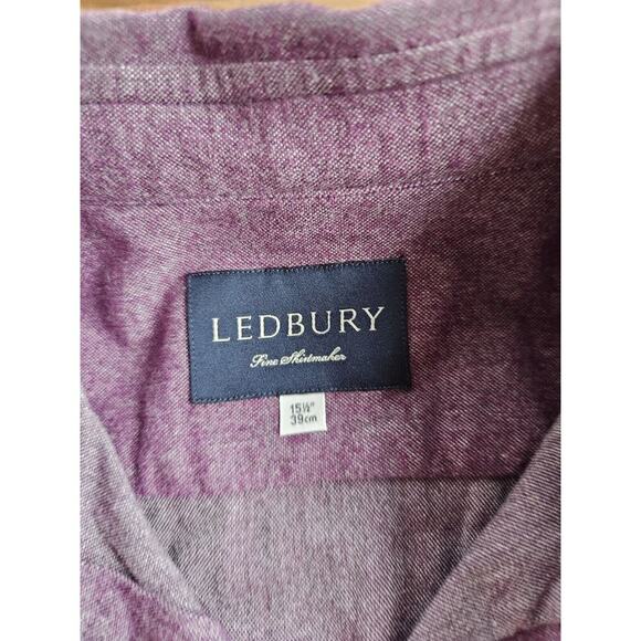 Ledbury Chambrey Fine Shirtmaker Men's Button Down Shirt Purple Size Medium - Picture 3 of 8